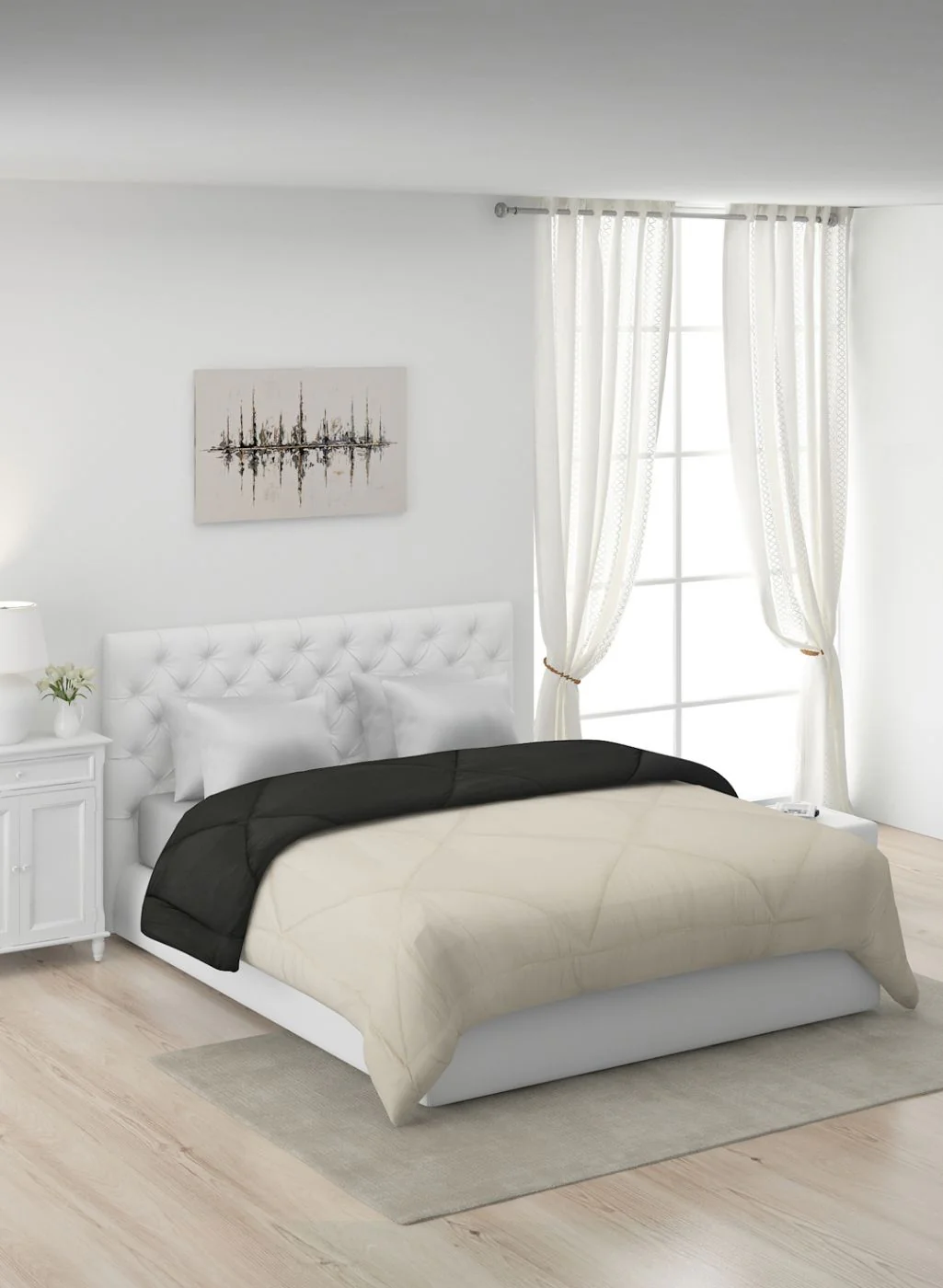 Solid Microfibre Double Comforter for Mild Winter - Image 2