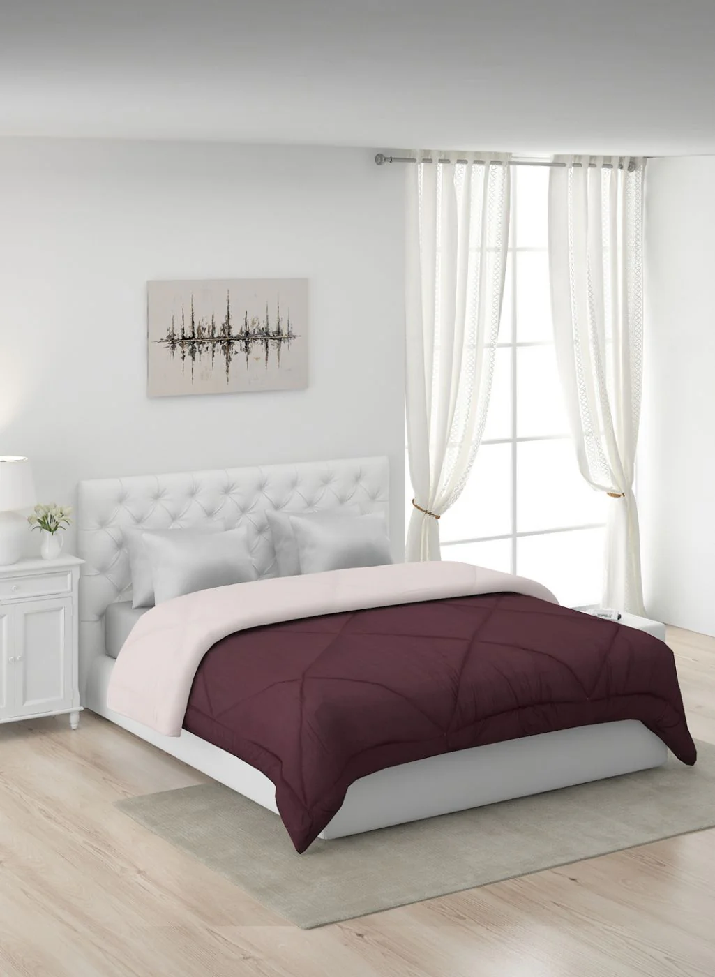 Solid Microfibre Double Comforter for Mild Winter - Image 2