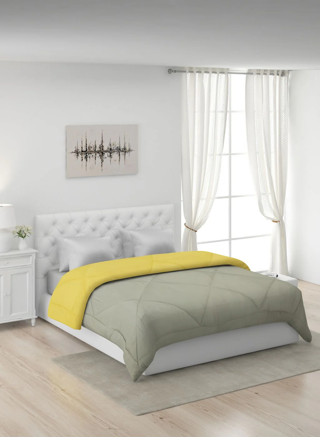 Solid Microfibre Double Comforter for Mild Winter - Image 2