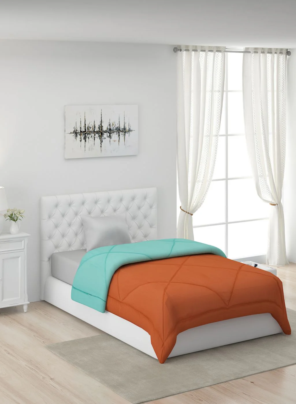 Solid Microfibre Single Comforter for Mild Winter - Image 2