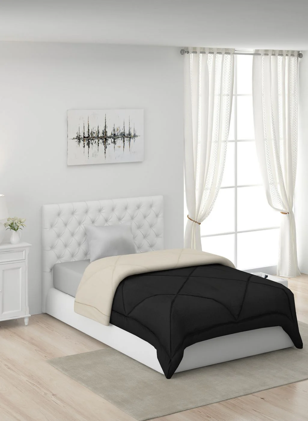 Solid Microfibre Single Comforter for Mild Winter - Image 2