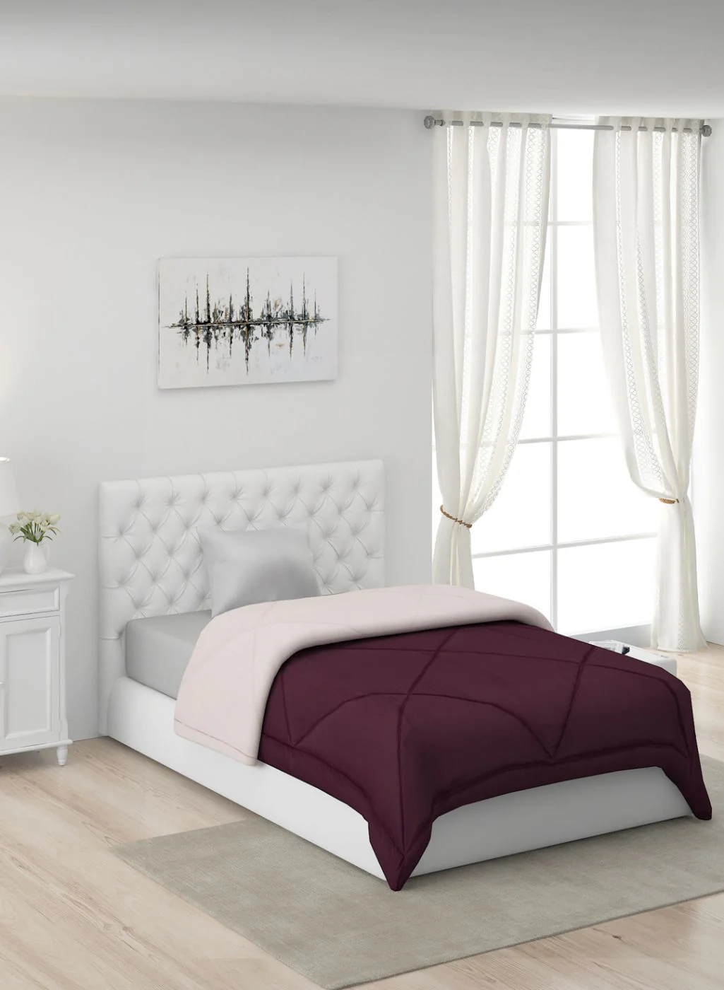 Solid Microfibre Single Comforter for Mild Winter - Image 2