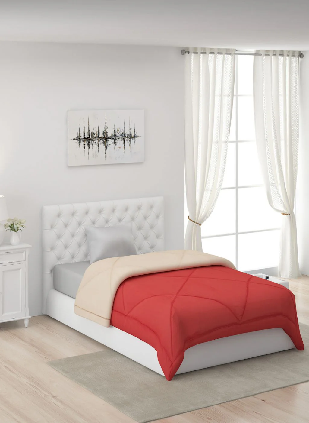 Solid Microfibre Single Comforter for Mild Winter - Image 2