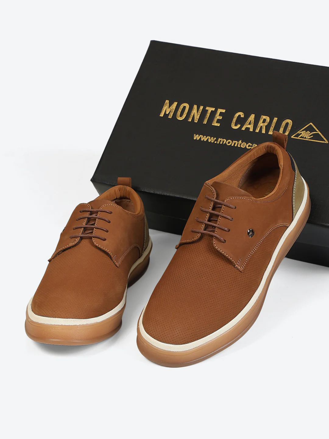 Monte Carlo Tan Casual Lace Up Sneakers Shoes for Men - Image 2