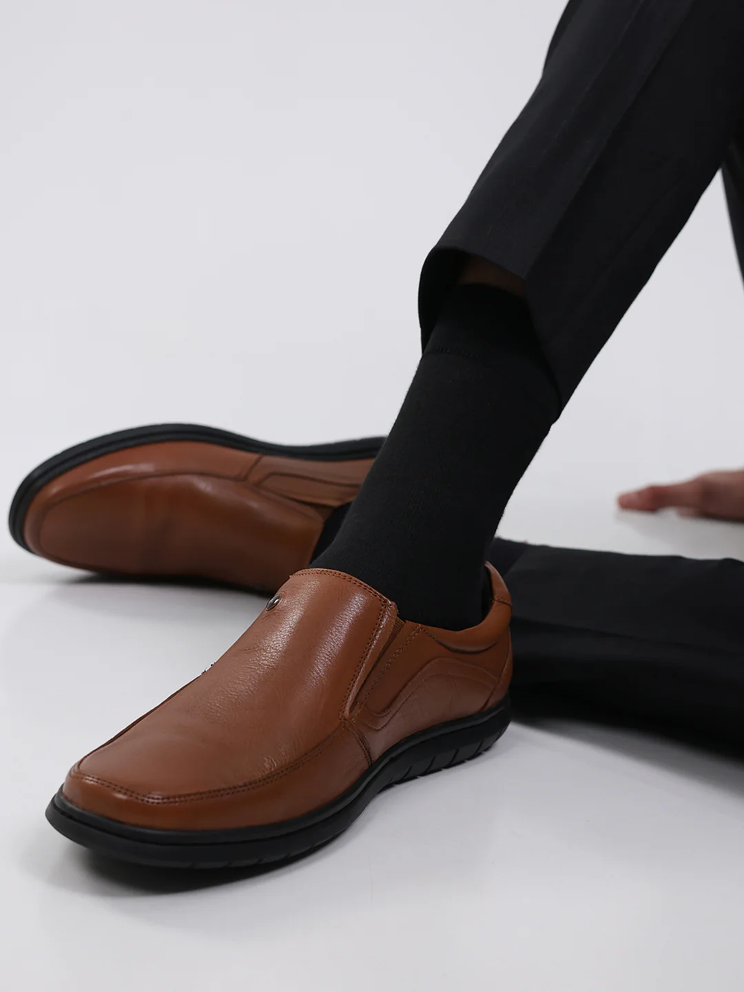 Monte Carlo Tan Comfortable Slip on Formal Shoes for Men - Image 10