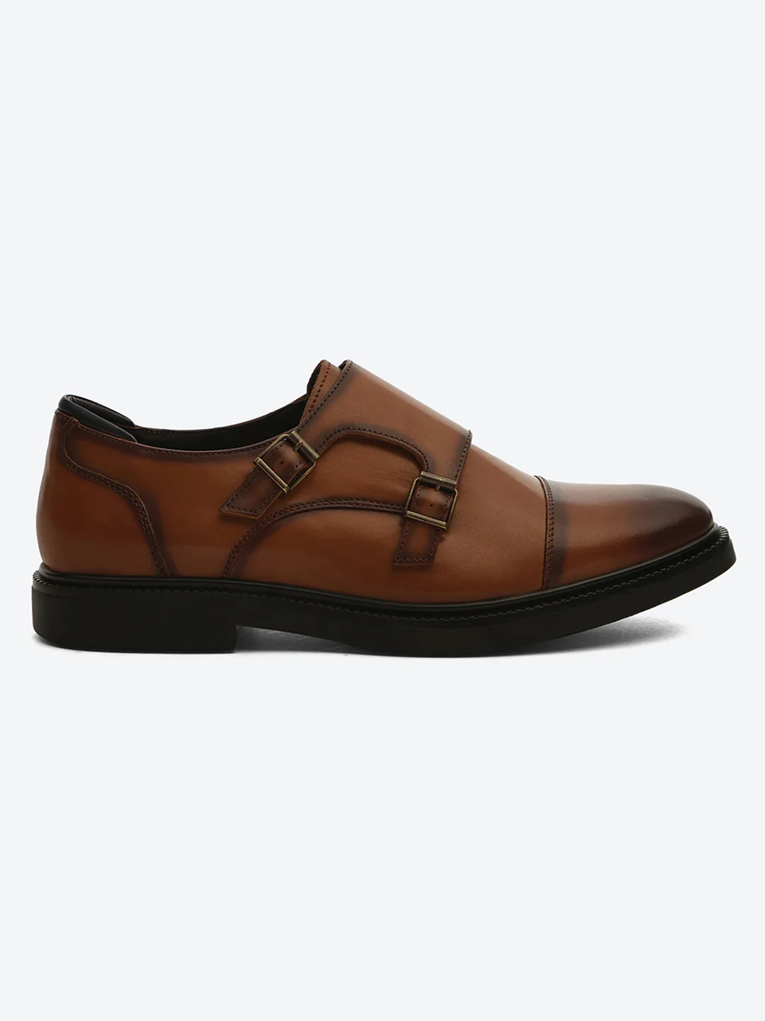 Monte Carlo Tan Double Monk Strap Formal Shoes for Men - Image 4
