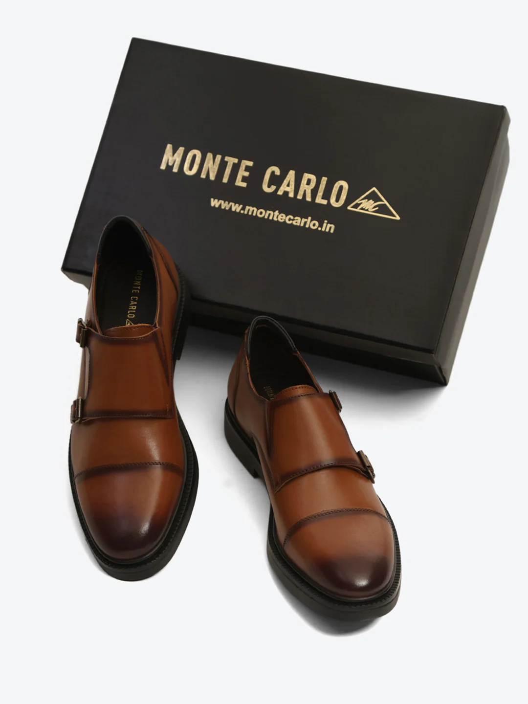 Monte Carlo Tan Double Monk Strap Formal Shoes for Men - Image 9