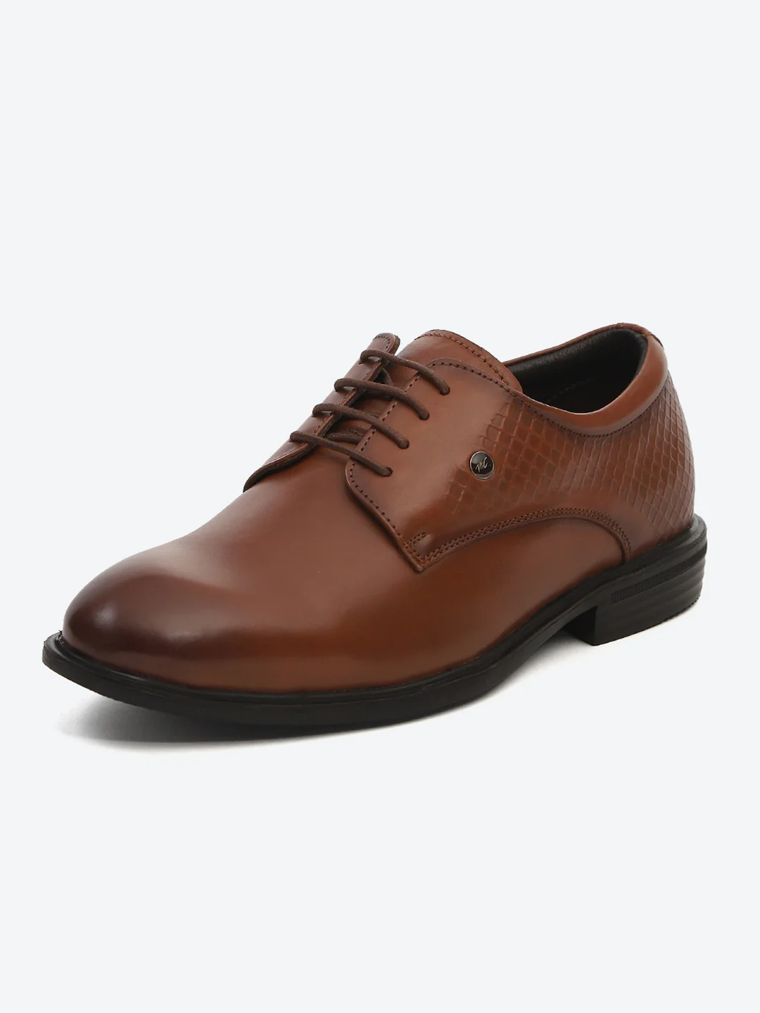 Monte Carlo Tan Polished Finish Formal & Business Lace Up Style Derby Dress Shoes for Men - Image 3