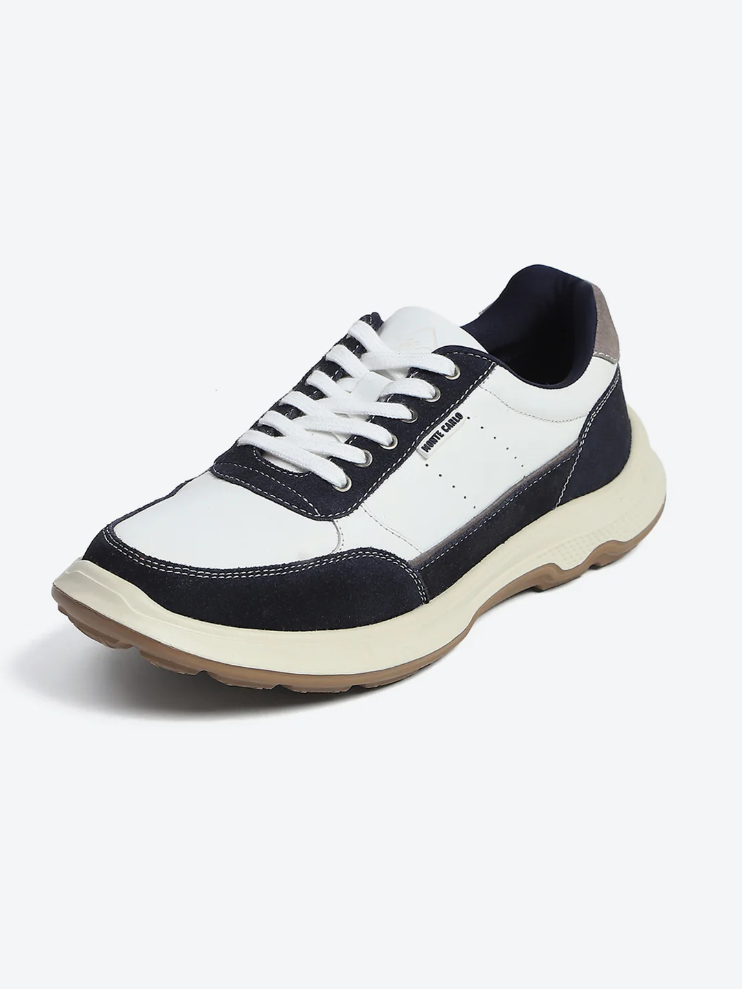 Monte Carlo White & Navy Blue Comfort Casual Sneakers for Men - Image 3