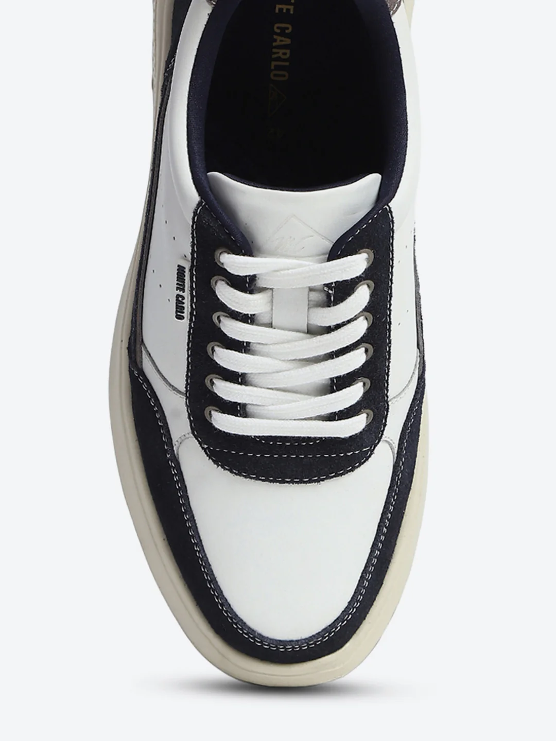 Monte Carlo White & Navy Blue Comfort Casual Sneakers for Men - Image 7