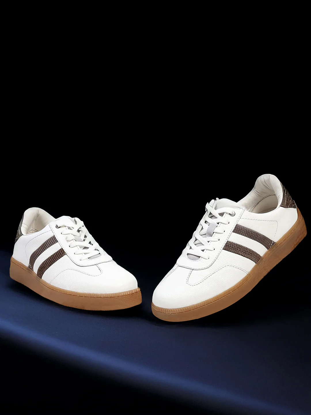Monte Carlo White Smart Lace-Up Casual Sneakers for Men - Image 10