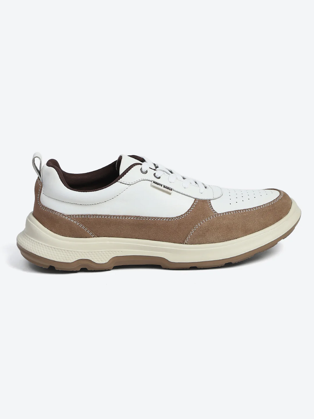 Monte Carlo White & Taupe Comfort Casual Sneakers for Men - Image 5