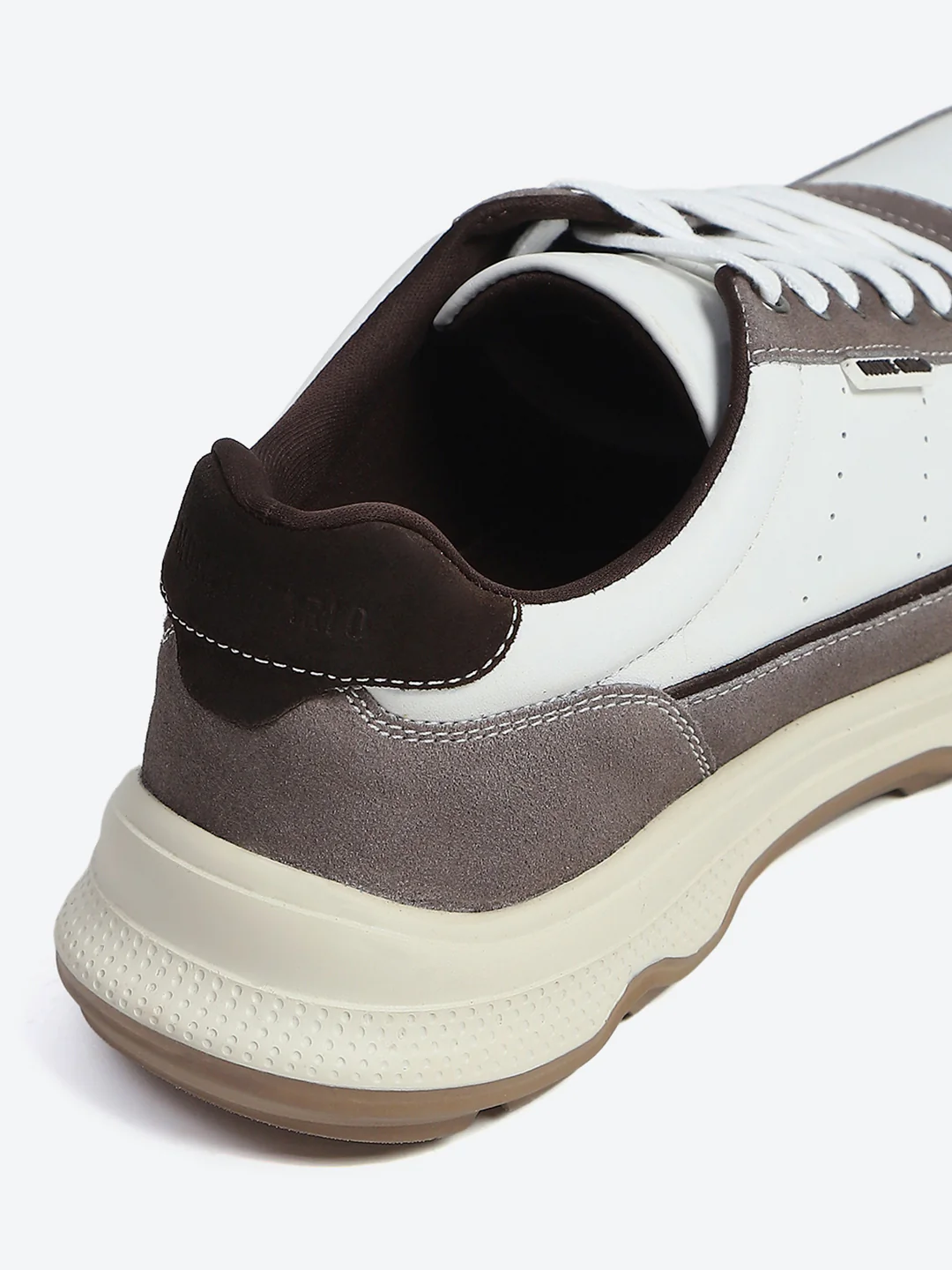 Monte Carlo White & Taupe Comfort Casual Sneakers for Men - Image 9