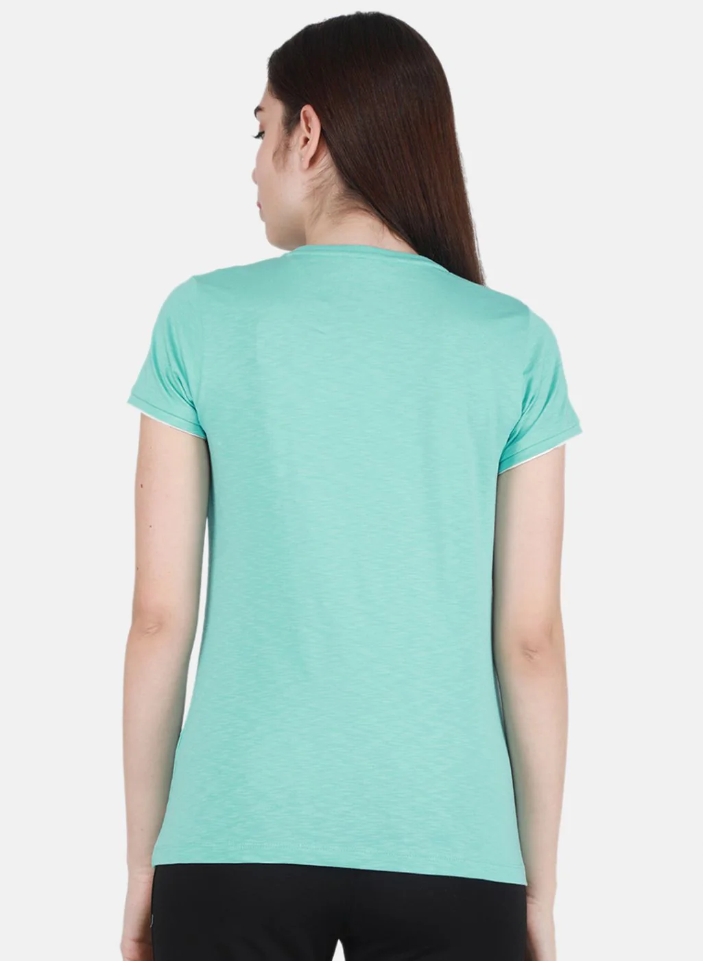 Women Aqua Blue Printed Top - Image 3