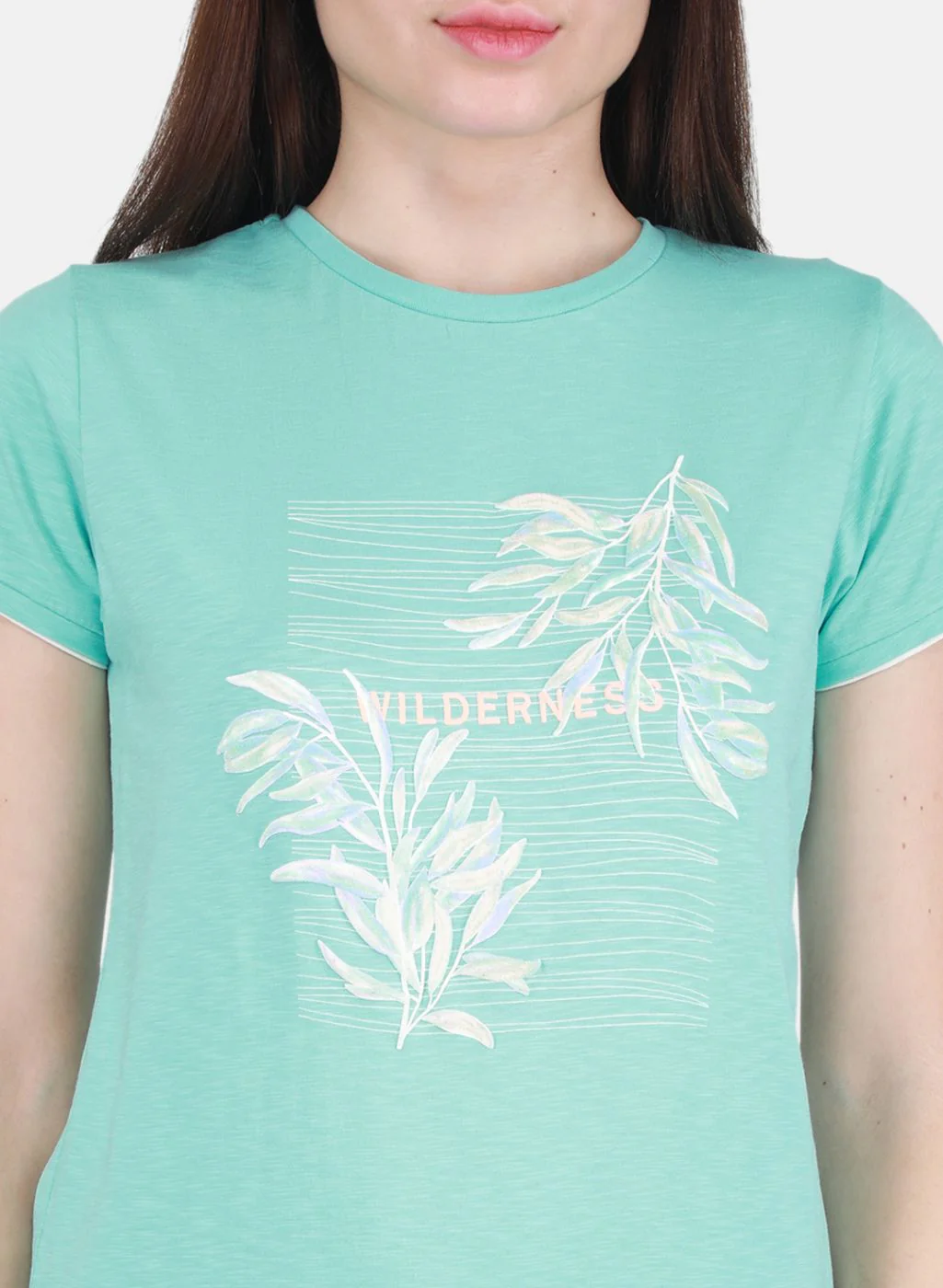 Women Aqua Blue Printed Top - Image 5