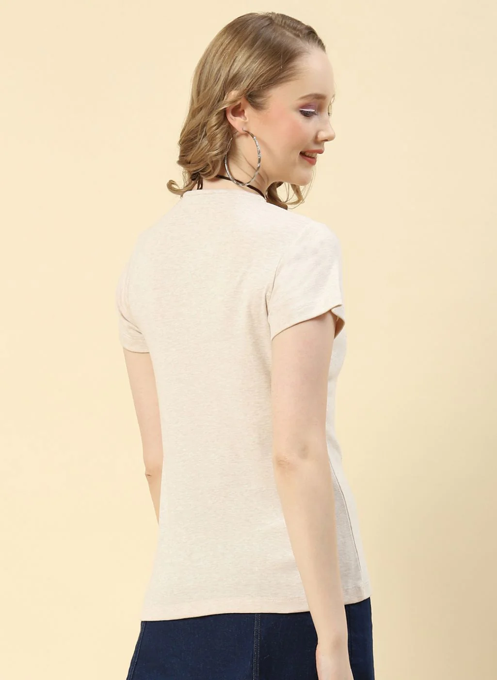 Women Beige Printed Top - Image 4