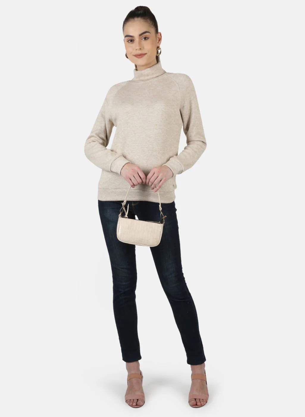 Women Beige Self Design Sceavy - Image 4