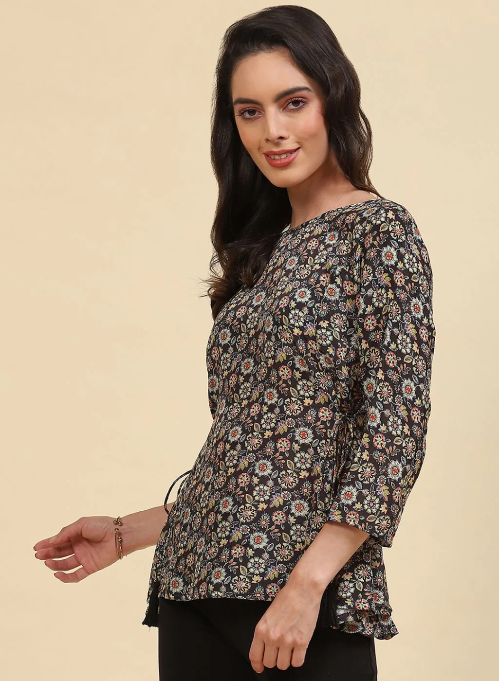 Women Black Printed Top - Image 3