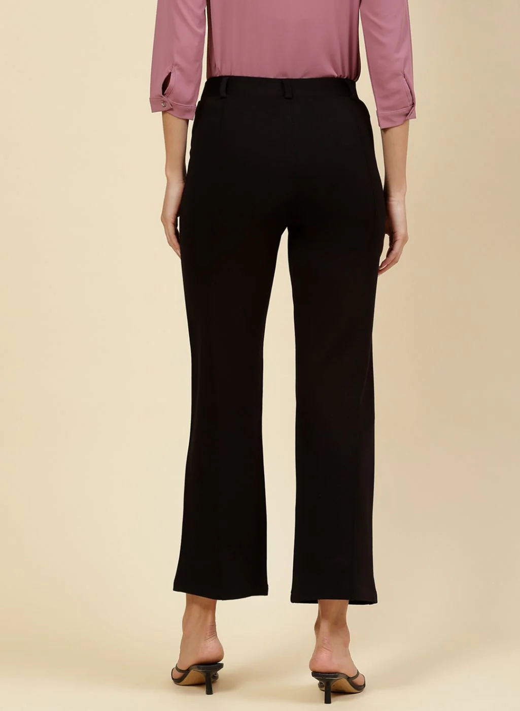 Women Black Solid Jegging - Image 5