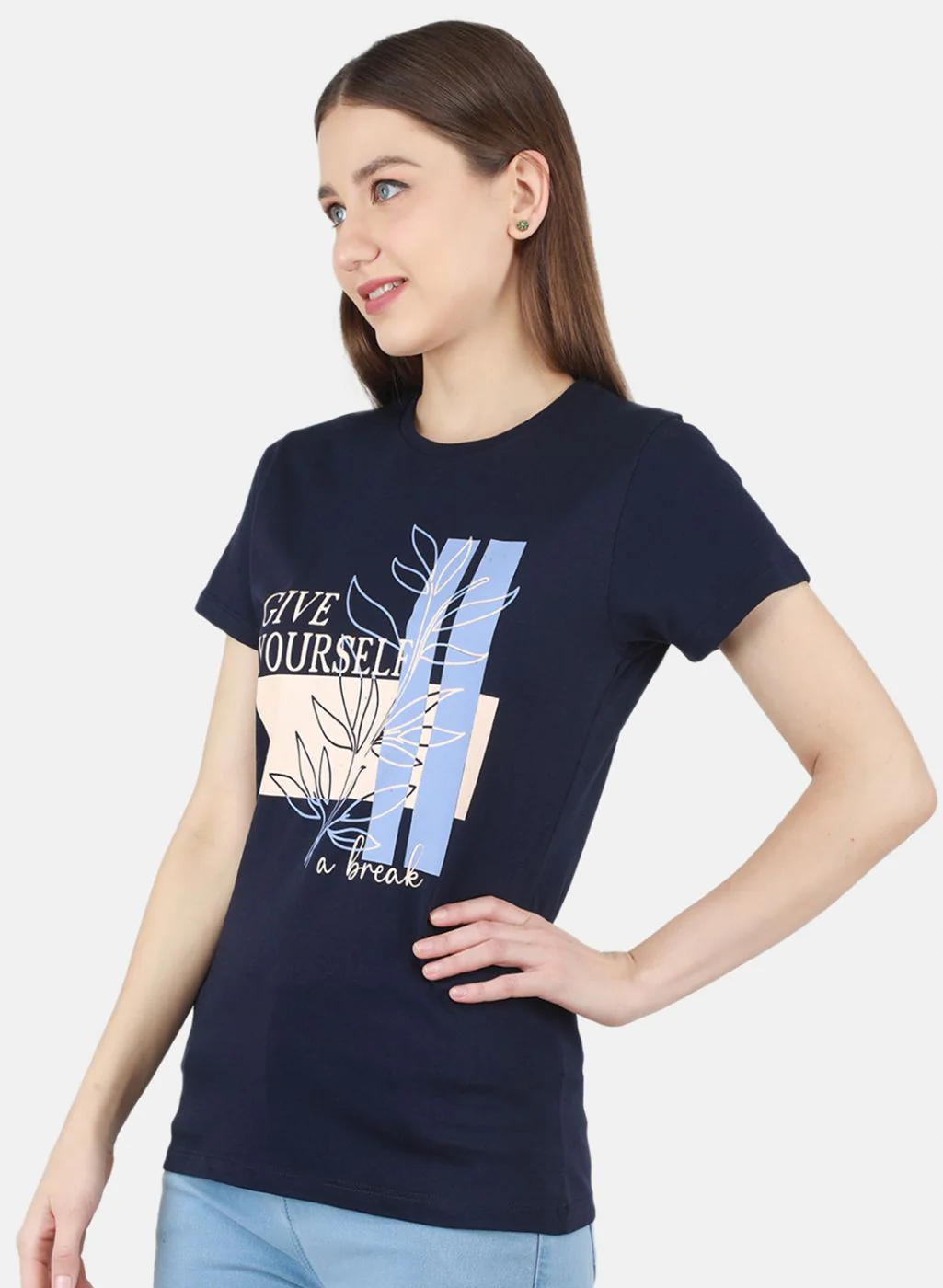 Women Blue & Pink Printed Top 2 Pc Set - Image 3