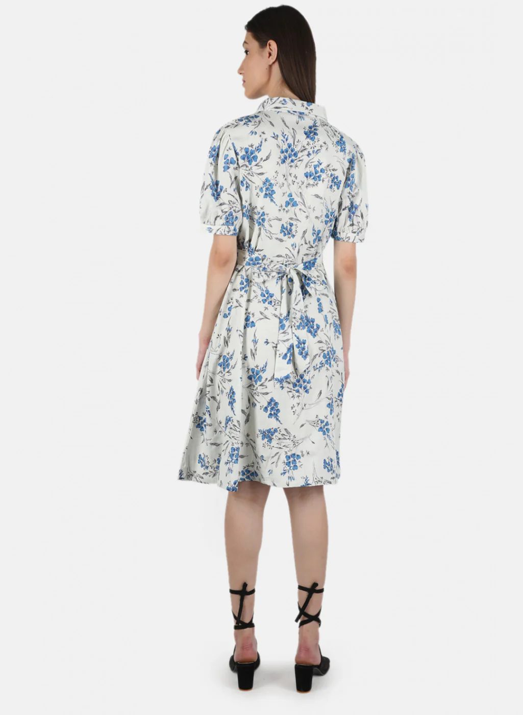 Women Blue Printed Dress - Image 3