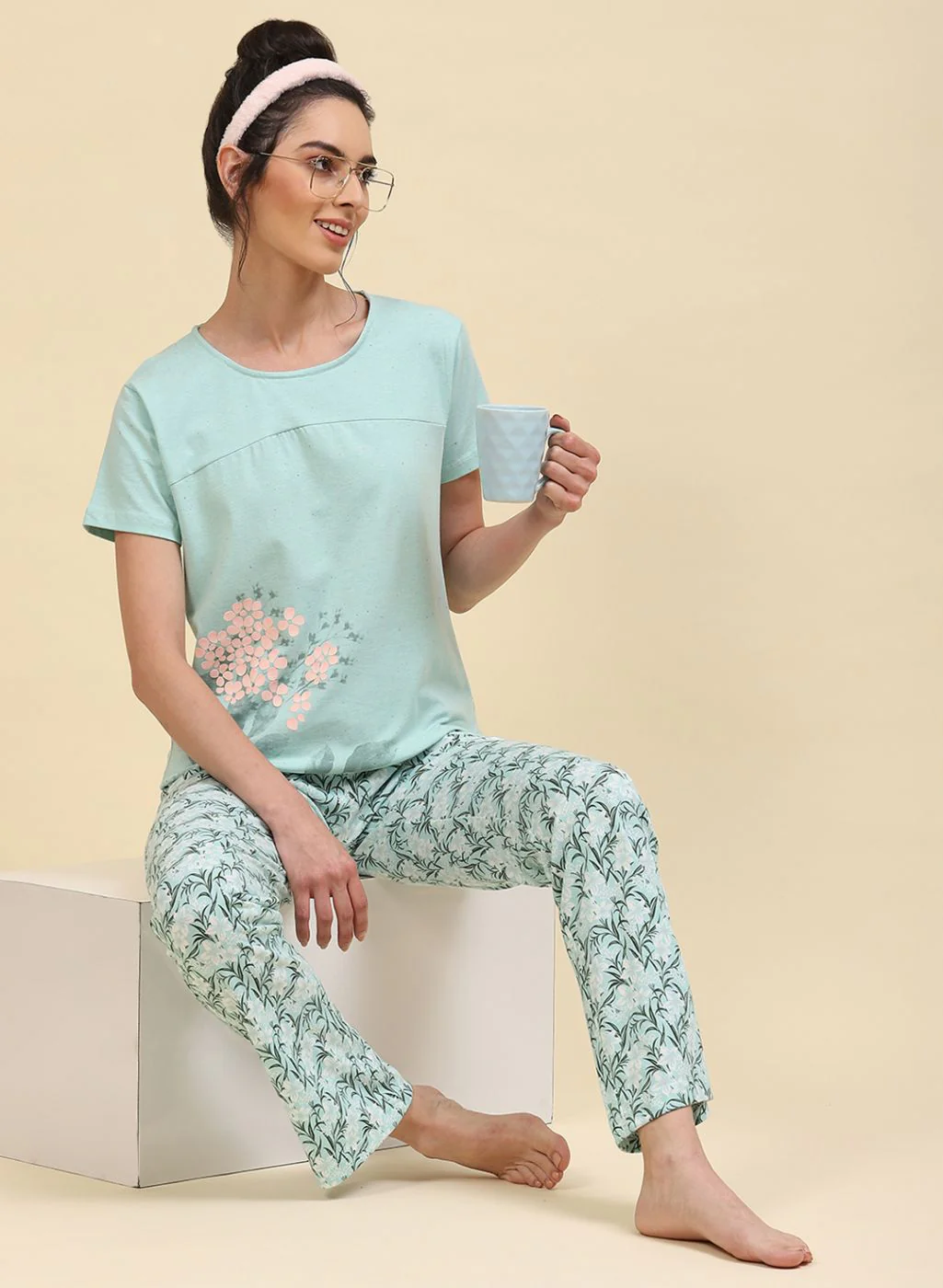 Women Blue Printed Lower Set - Image 5