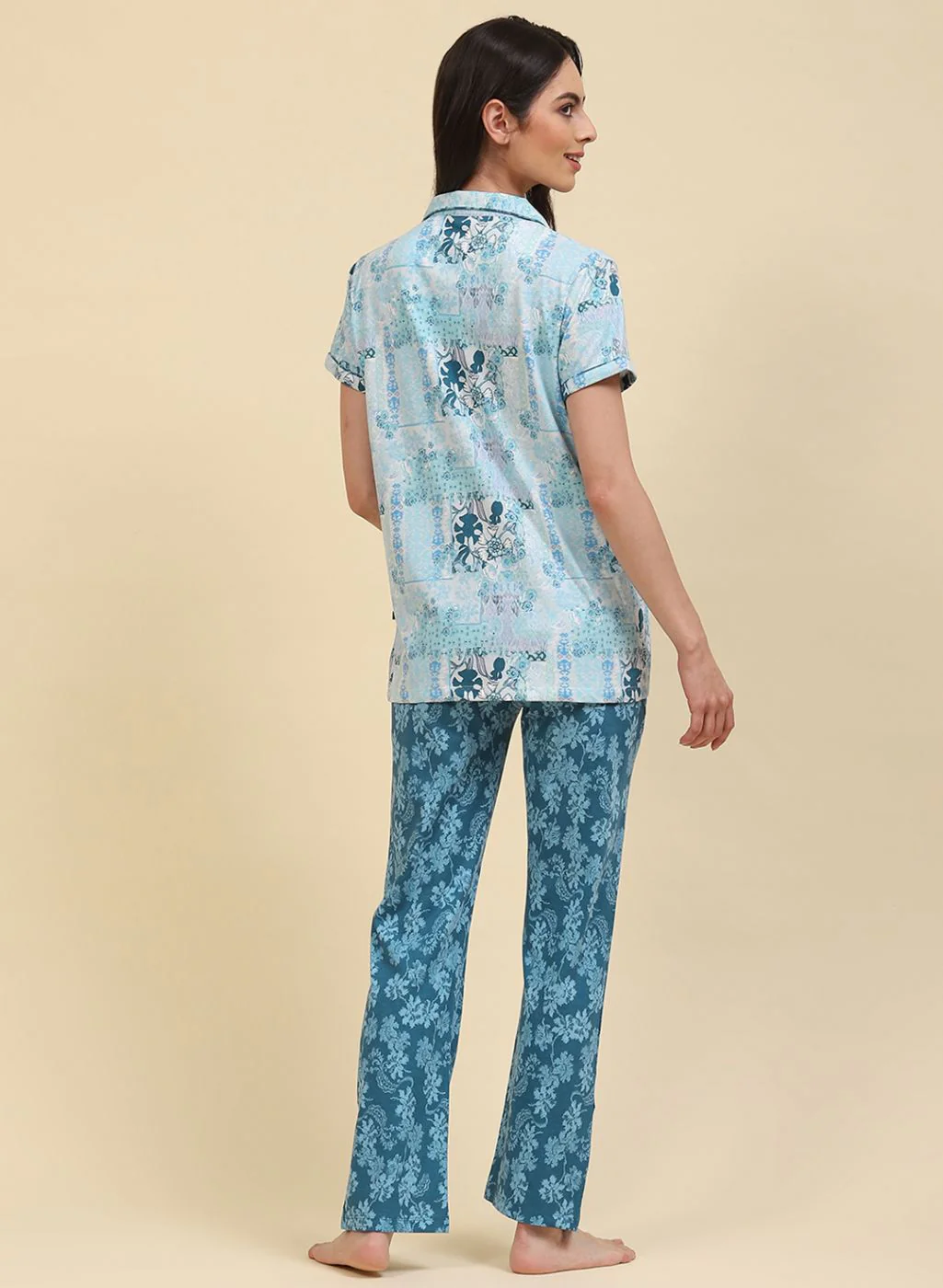 Women Blue Printed Lower Set - Image 4