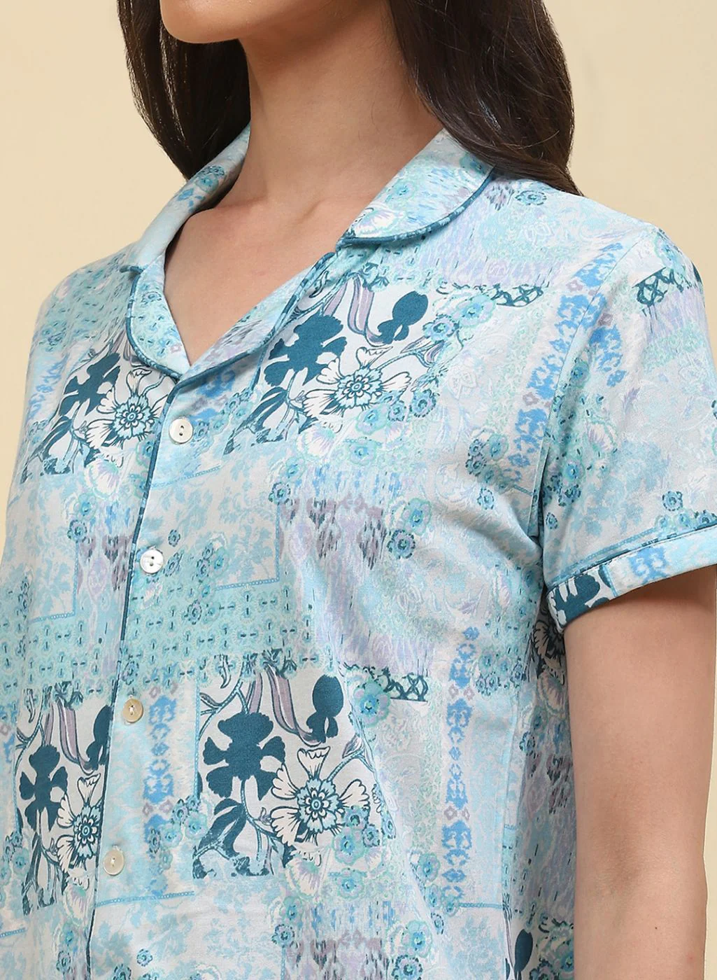 Women Blue Printed Lower Set - Image 6