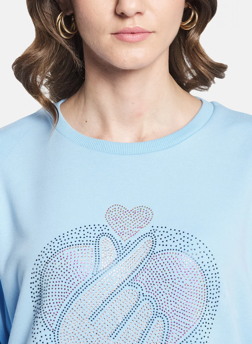 Women Blue Printed Sweatshirt - Image 5