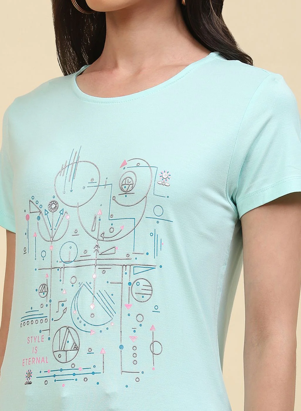 Women Blue Printed Top - Image 6