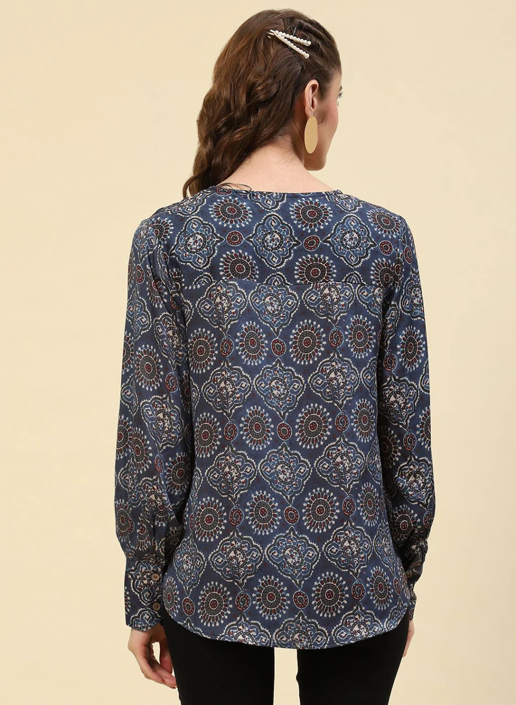 Women Blue Printed Top - Image 5