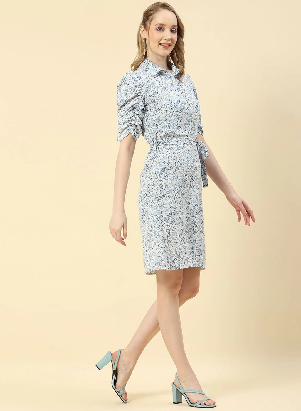 Women Blue Printed Tunic - Image 3