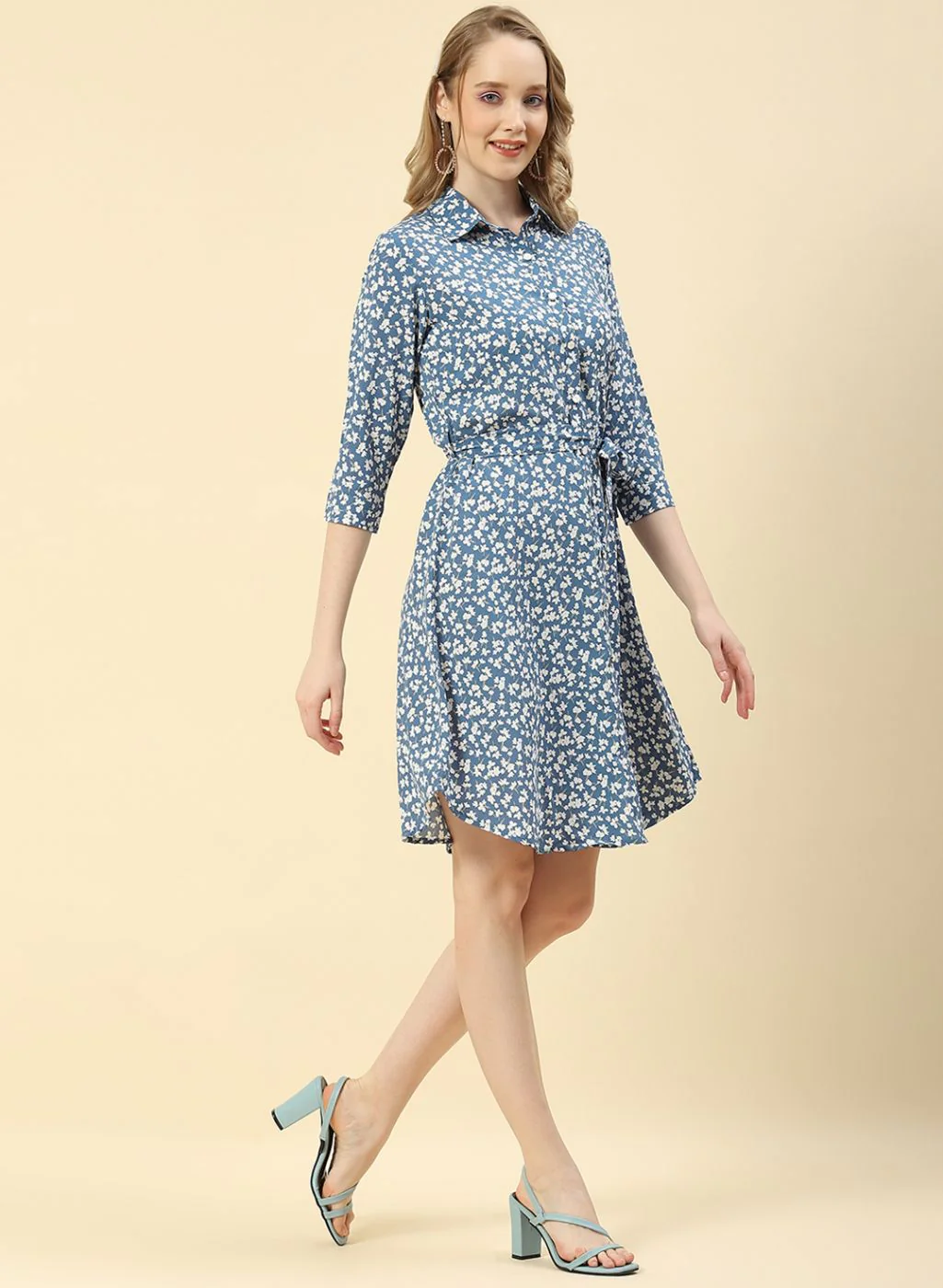 Women Blue Printed Tunic - Image 3