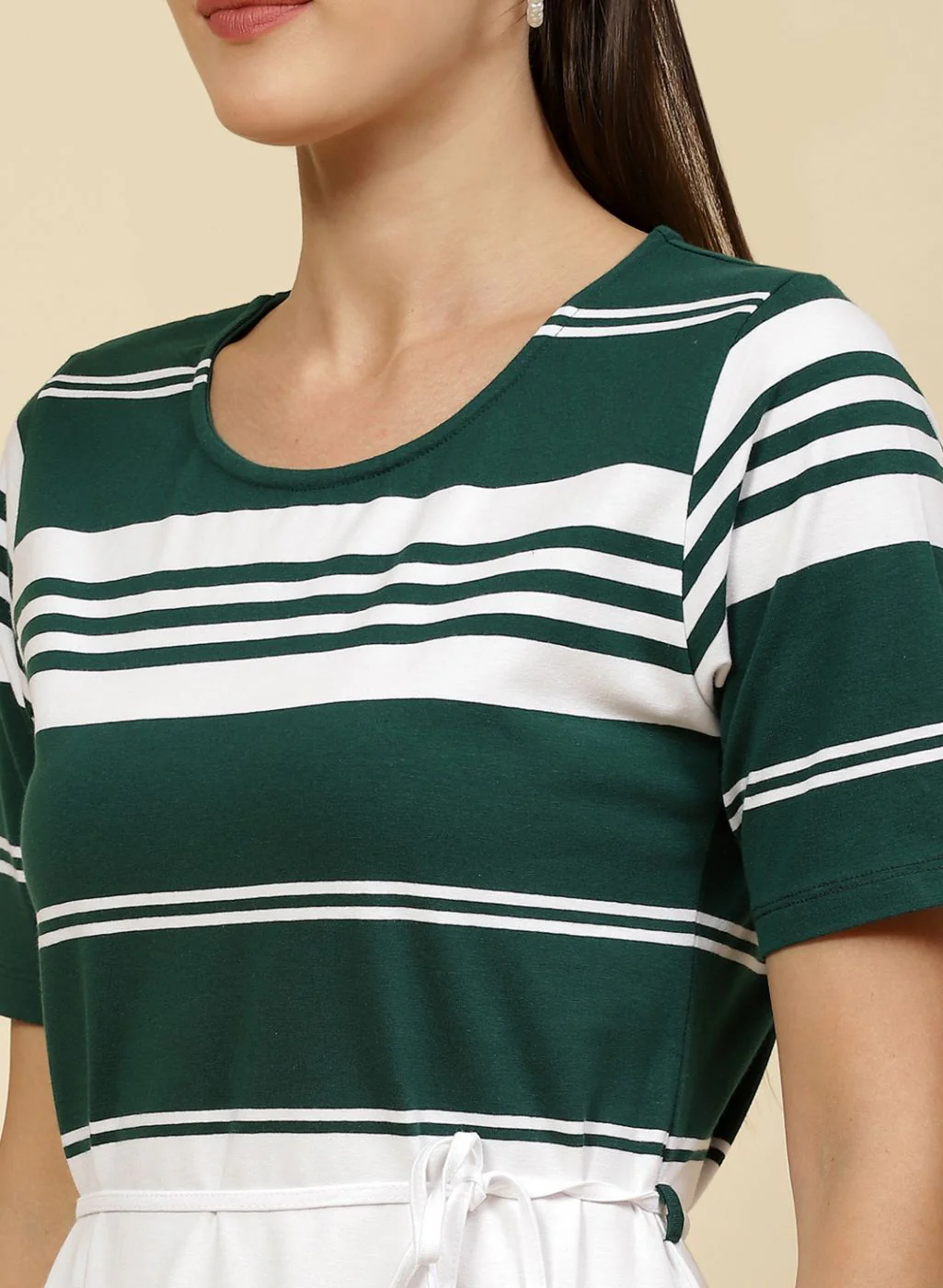 Women Bottle Green Printed Dress - Image 6