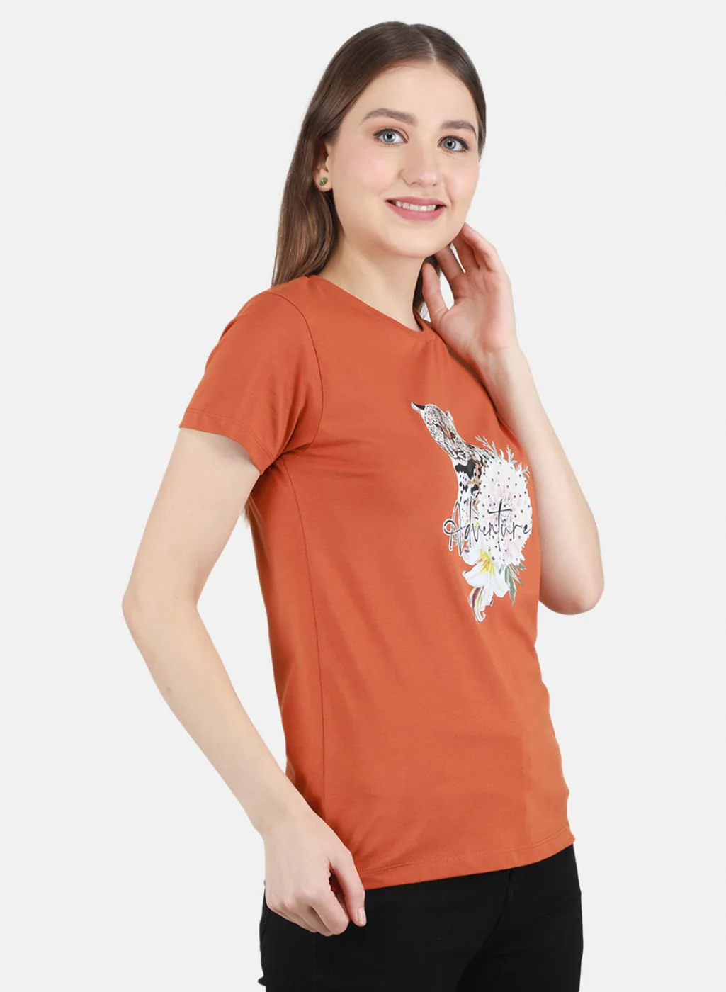 Women Brown Printed Top - Image 6