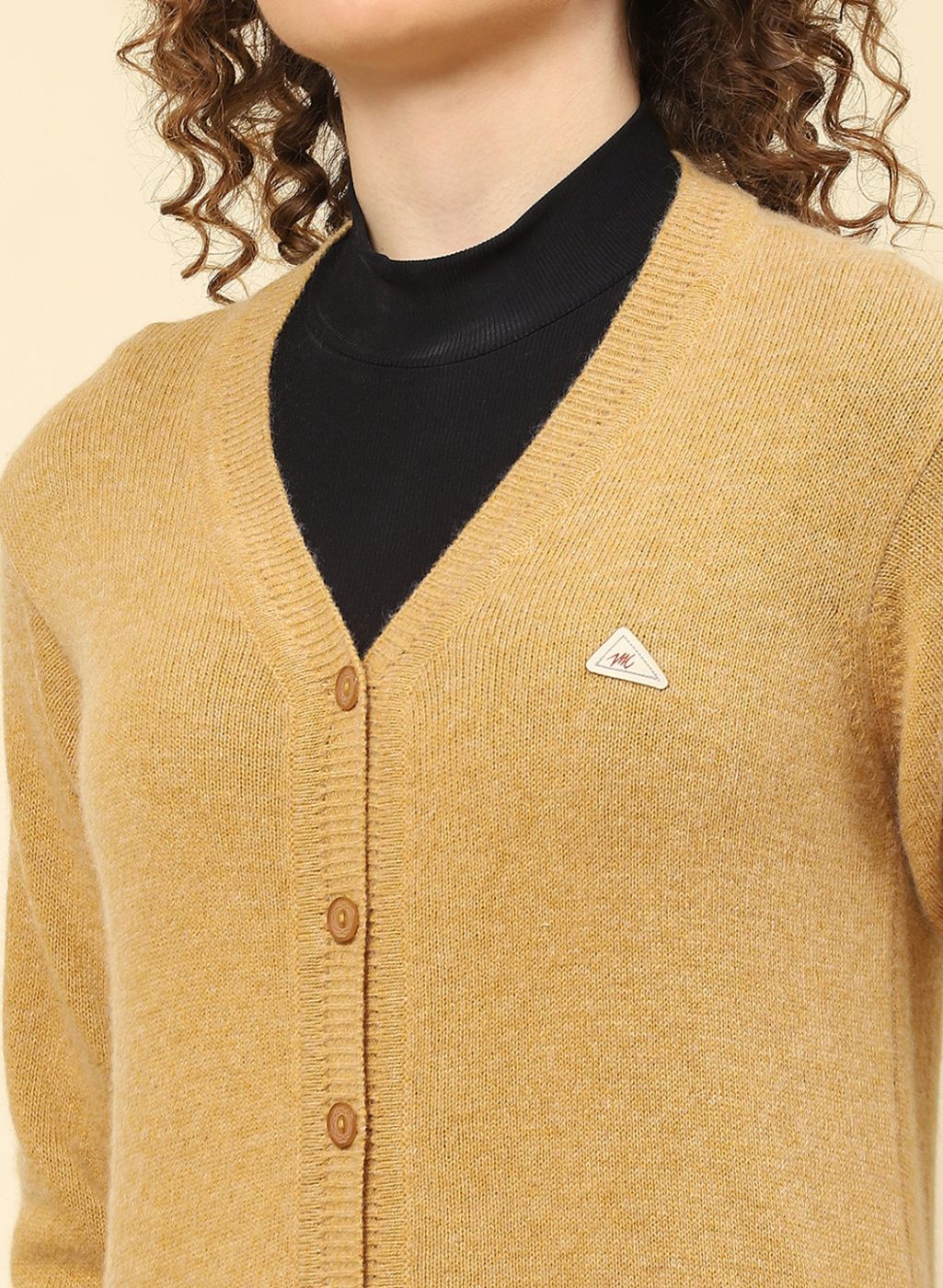Women Brown Solid Lamb wool Cardigan - Image 6
