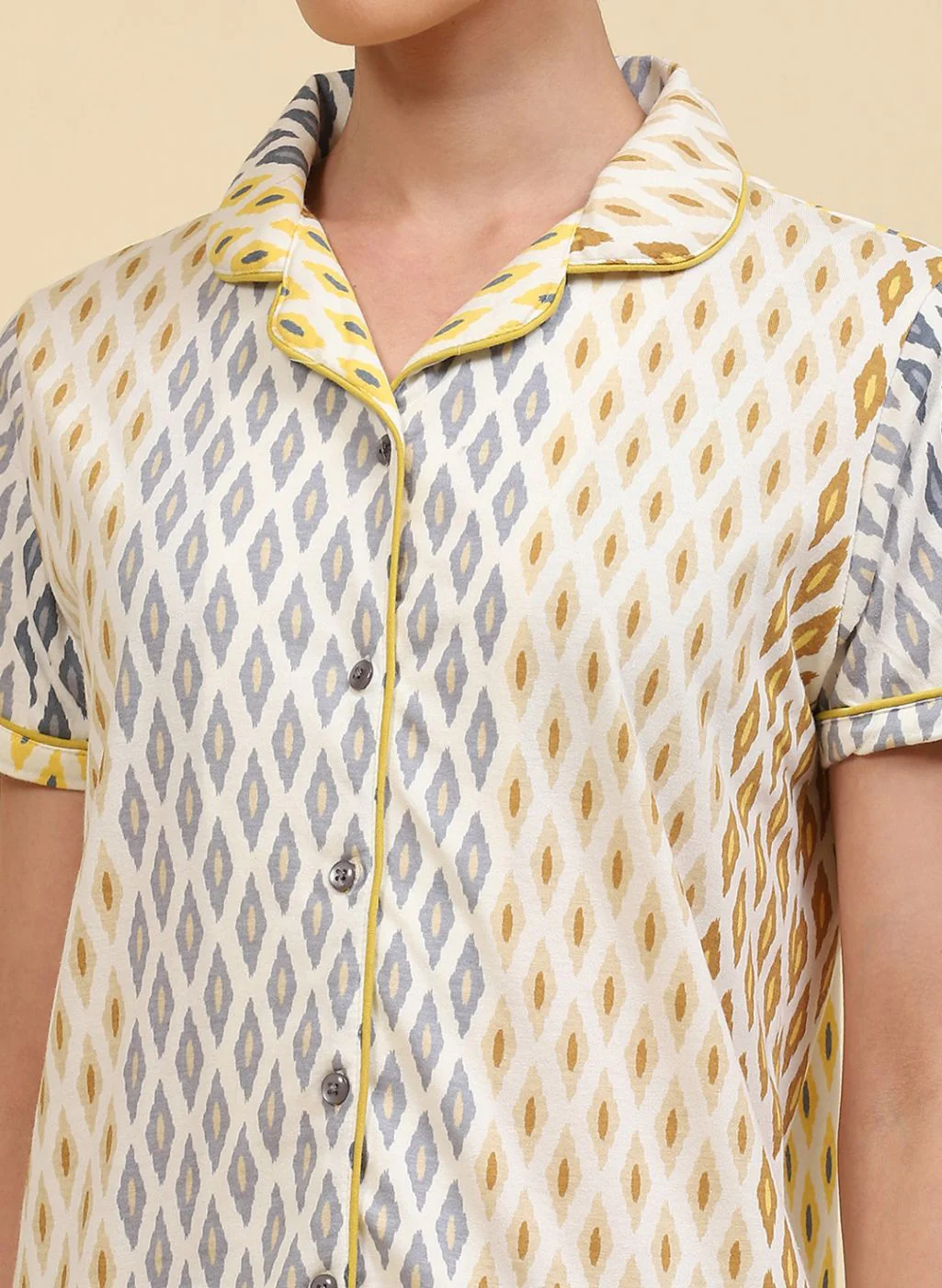 Women Cream Printed Lower Set - Image 6
