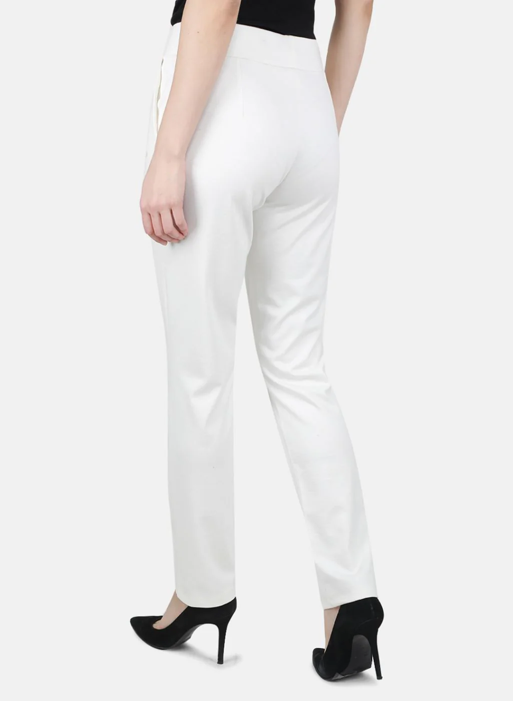Women Cream Regular Fit Lower - Image 3