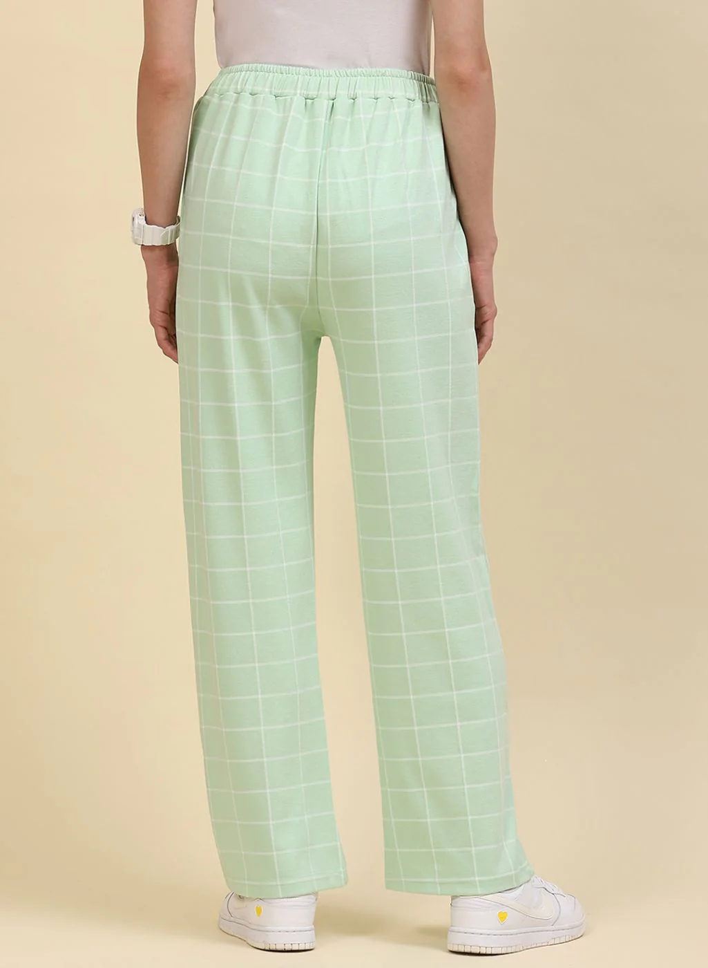 Women Green Jaquard Palazzo Set - Image 4