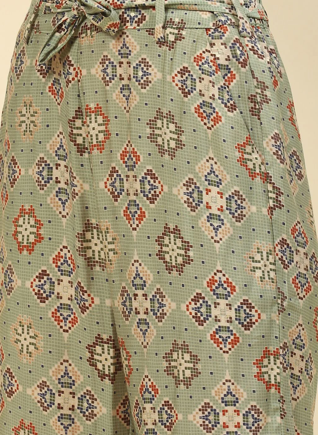 Women Green Printed CoordiNAte Set - Image 7