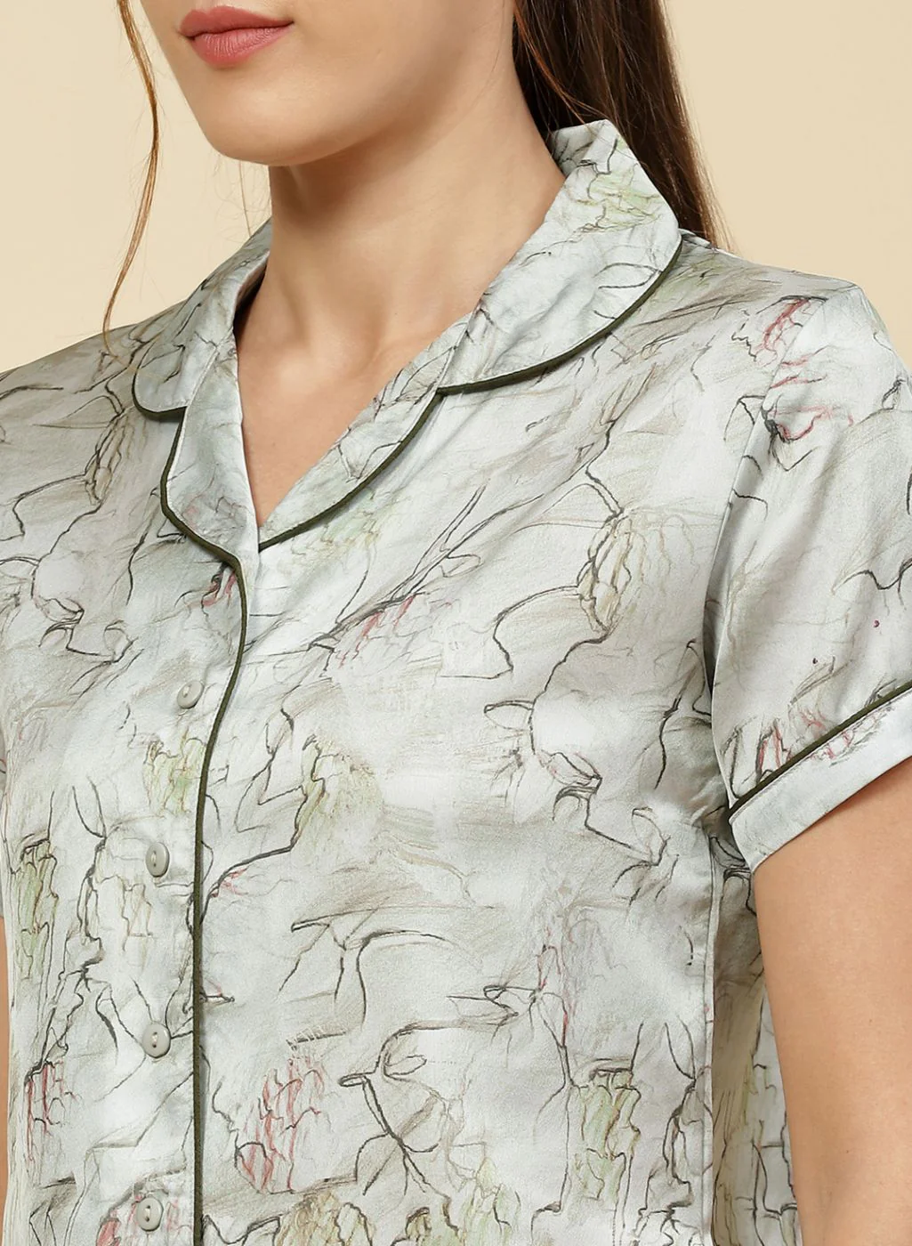 Women Green Printed Lower Set - Image 6