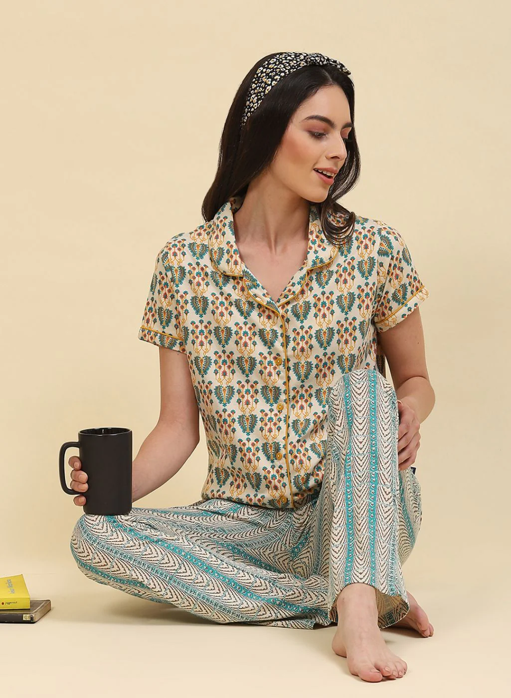 Women Green Printed Lower Set - Image 5