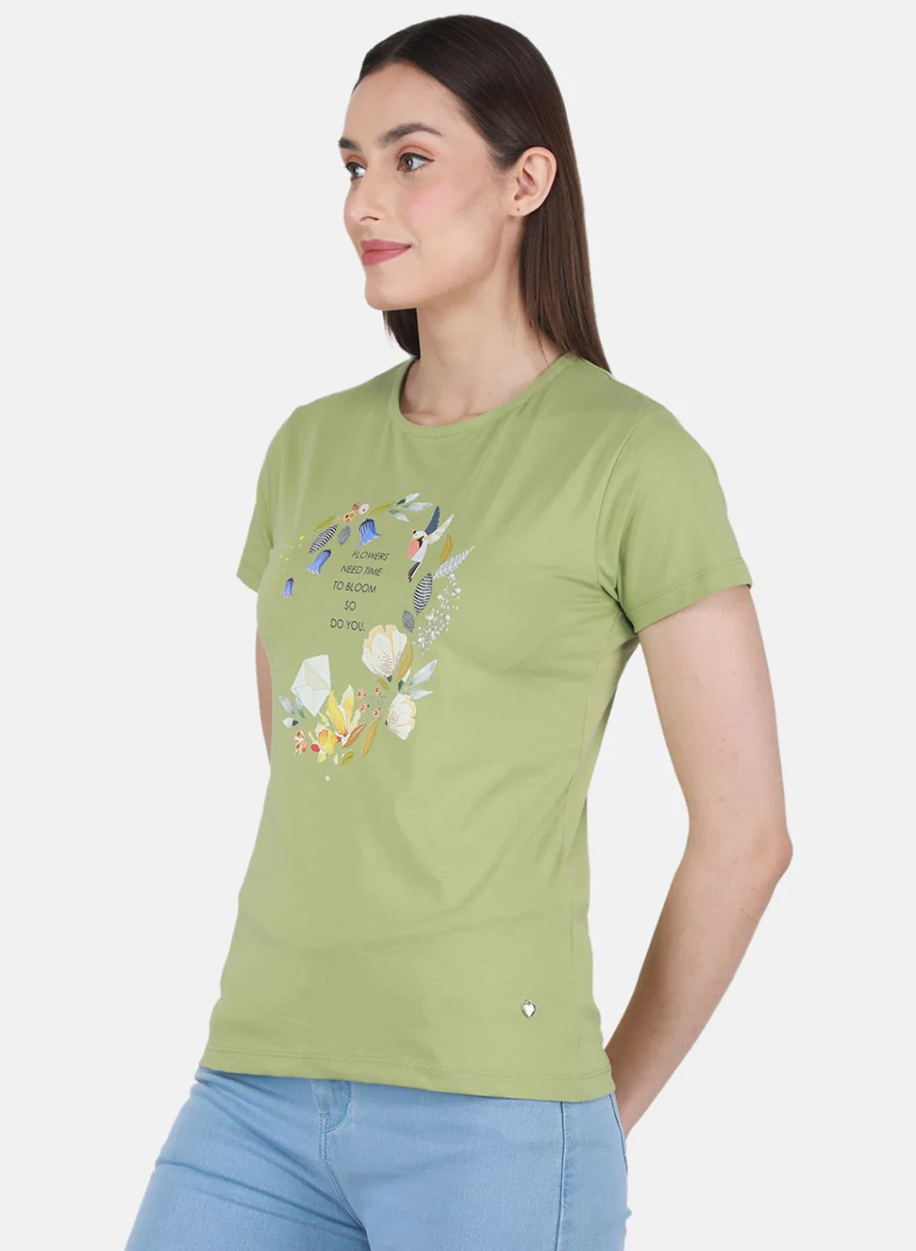 Women Green Printed Top - Image 2