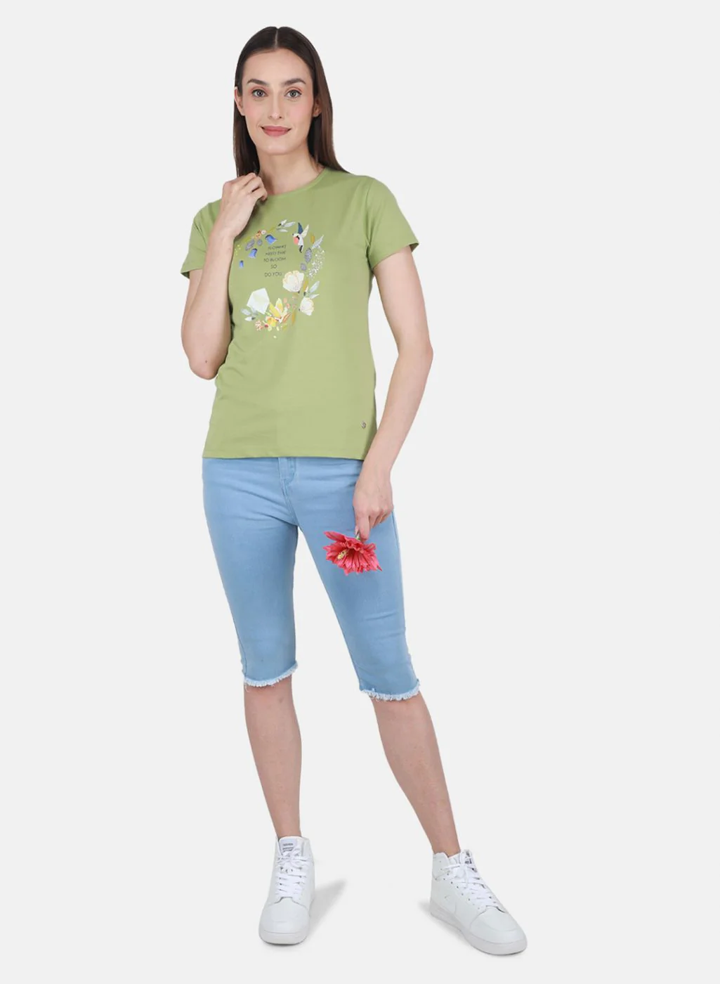 Women Green Printed Top - Image 4