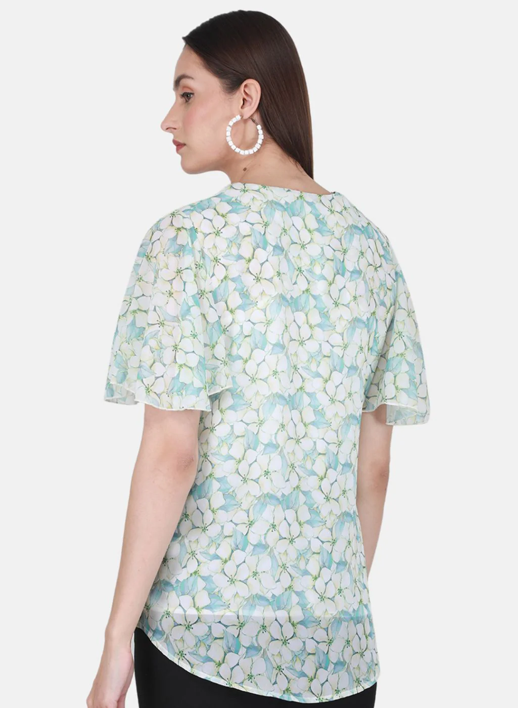 Women Green Printed Top - Image 3