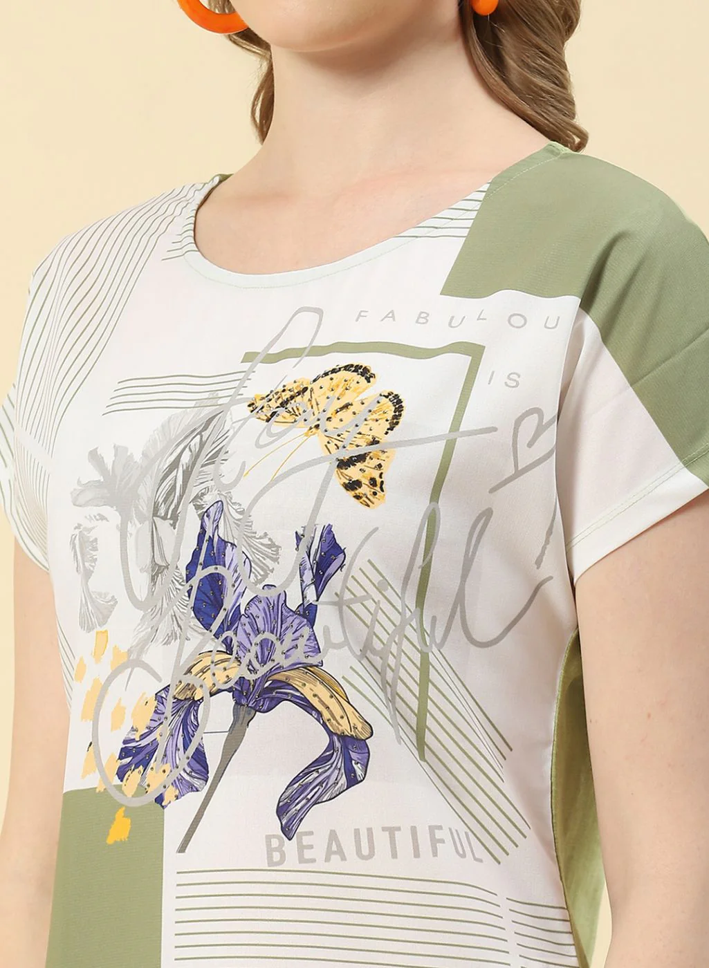 Women Green Printed Top - Image 6