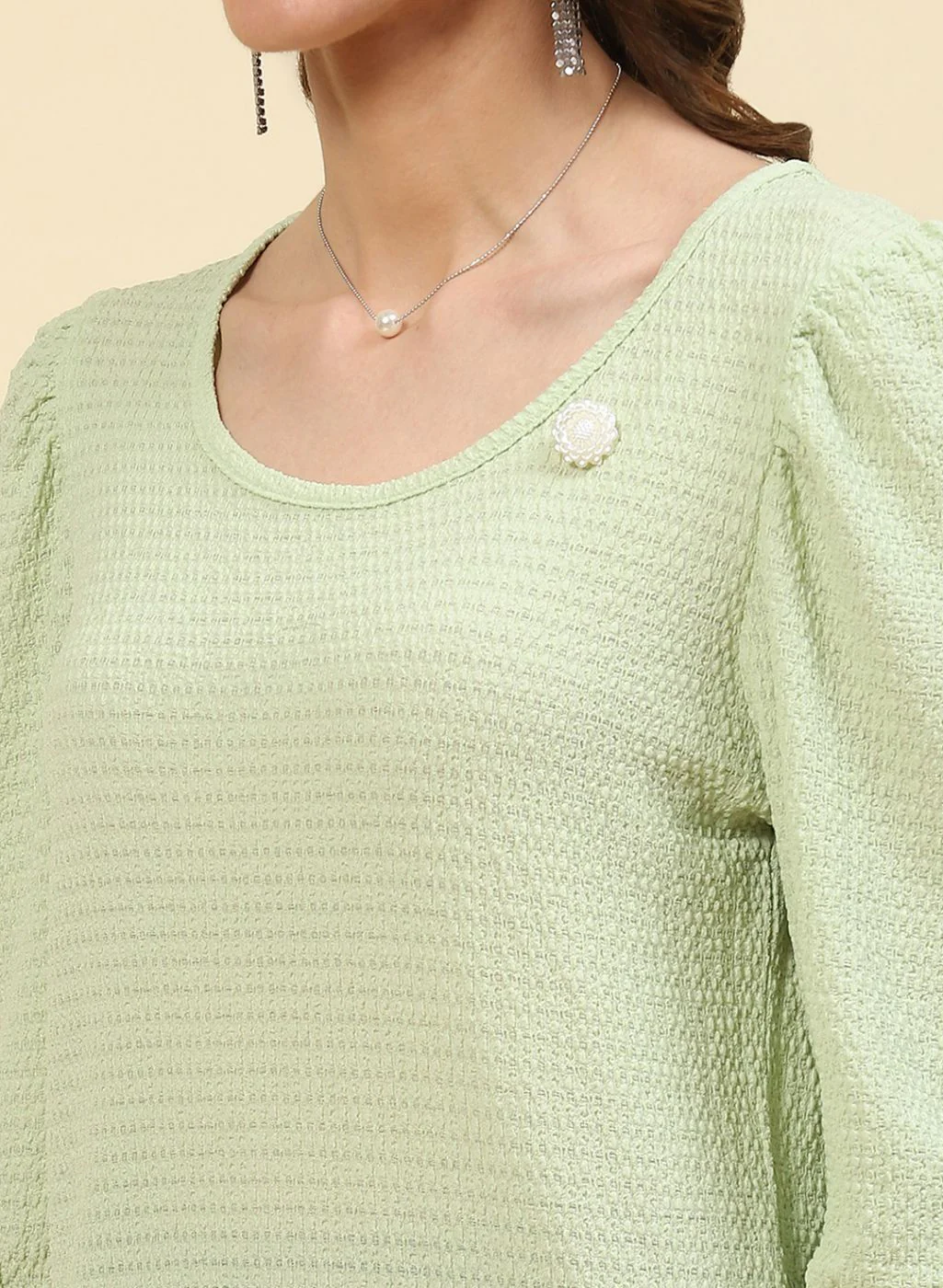 Women Green Printed Top - Image 6