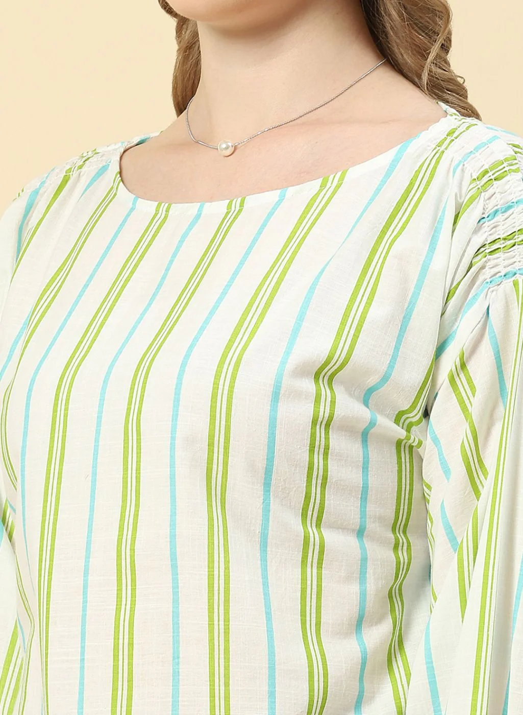 Women Green Printed Top - Image 6