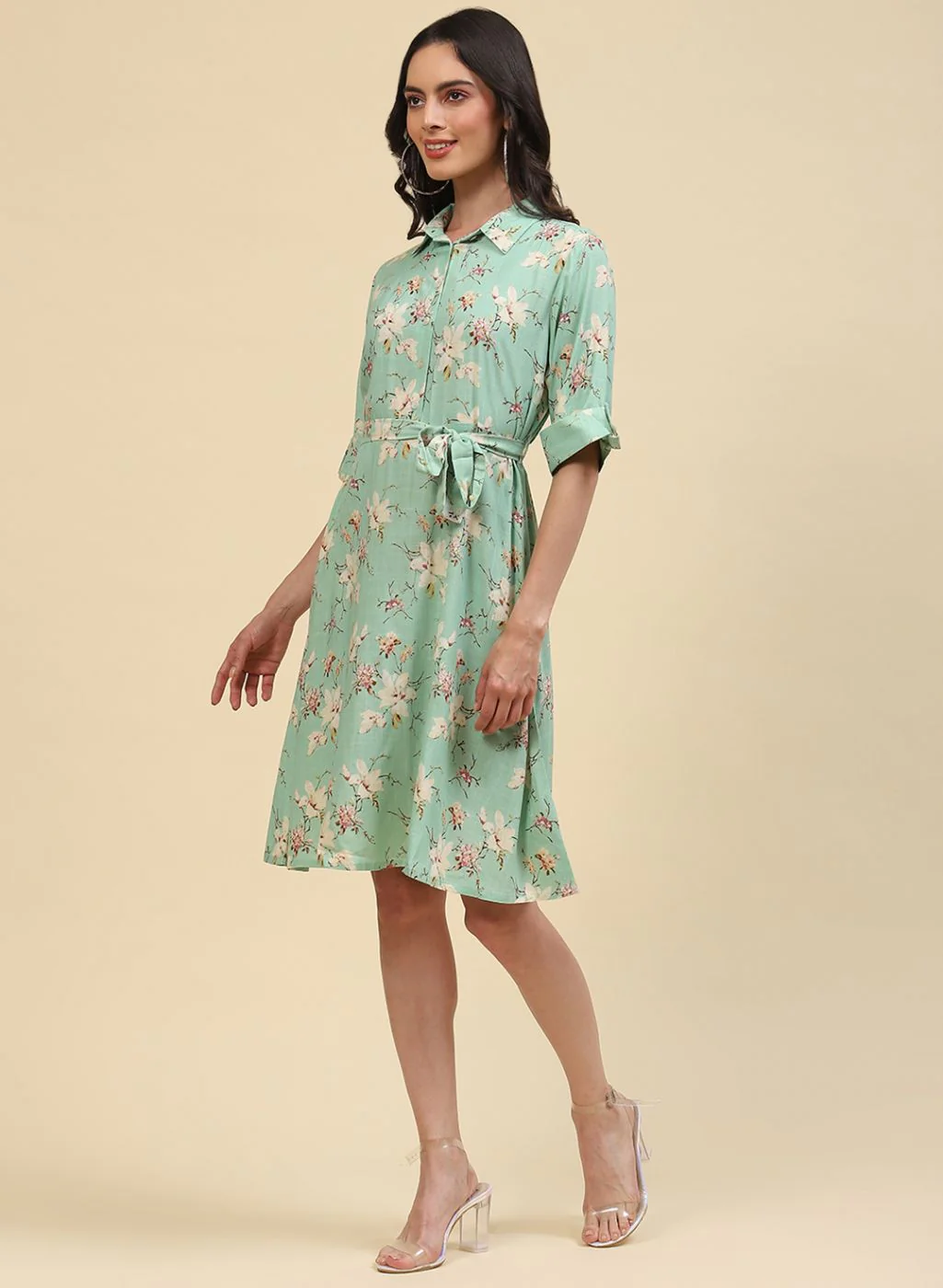 Women Green Printed Tunic - Image 2