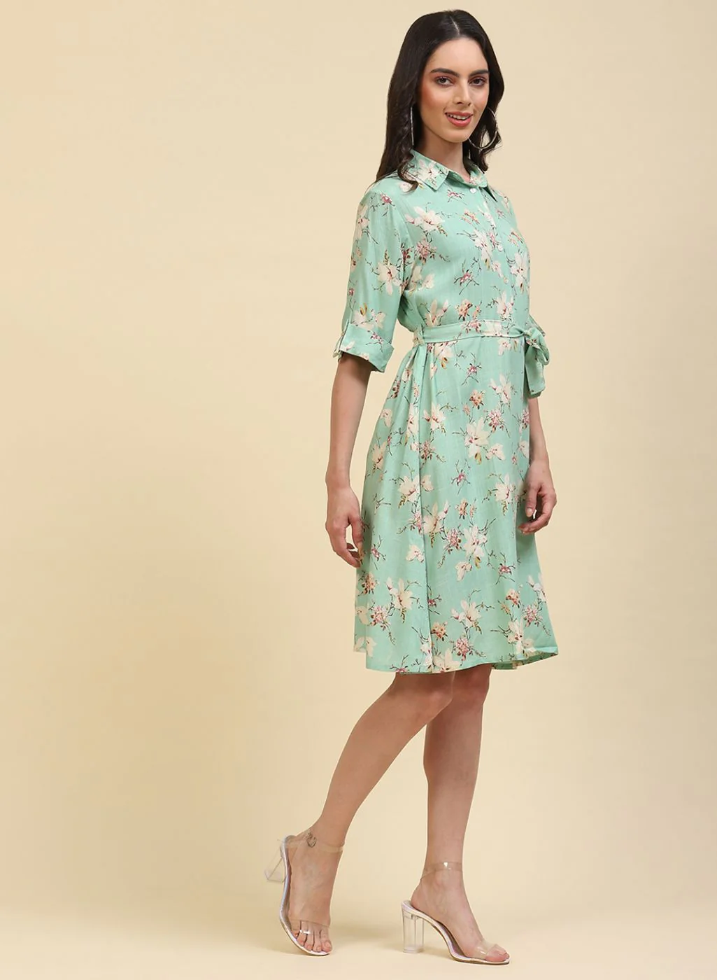 Women Green Printed Tunic - Image 3